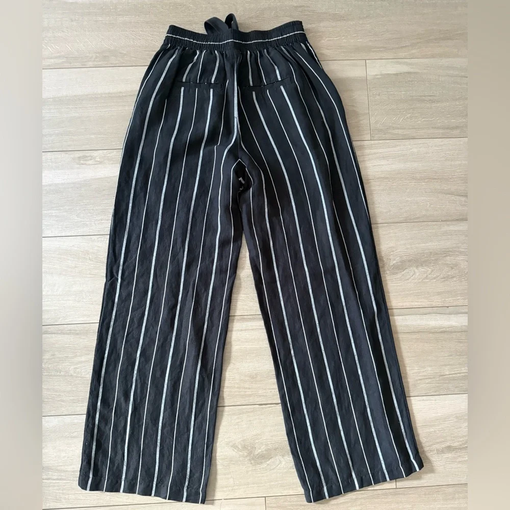 Women's High Rise Black Striped Pants NWT - Picture 4 of 4